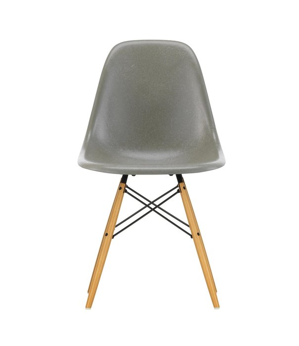Vitra  Vitra Eames Fiberglass Stoel DSW,  esdoorn goud onderstel
