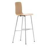 Vitra Hal Ply Stool Barkruk eiken, chrome onderstel