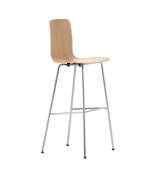 Vitra  Vitra Hal Ply Stool  Bar Stool oak, chrome legs