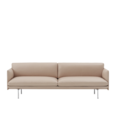 Muuto Outline 3 seater sofa, base polished aluminium