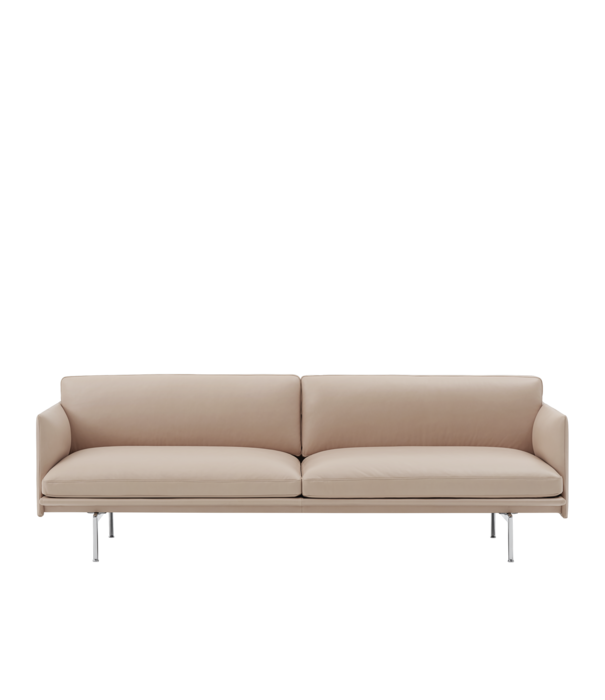 Muuto Outline 3 zits bank, voet aluminium