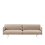 Muuto Outline 3 seater sofa, base polished aluminium