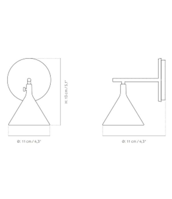 Audo Audo Copenhagen Sconce wandlamp, met diffuser en dimbaar