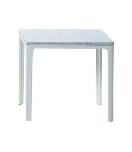 Vitra - Plate table Carrara marble, white frame 41 x 41