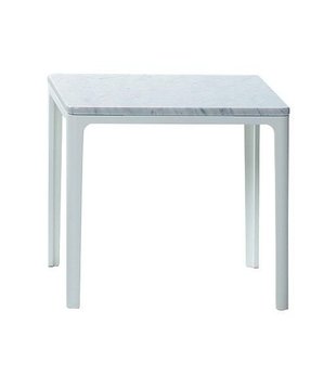 Vitra Plate Salontafel Carrara marmer, wit frame 41 x 41