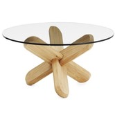 Ding salontafel gelakt eiken - glas