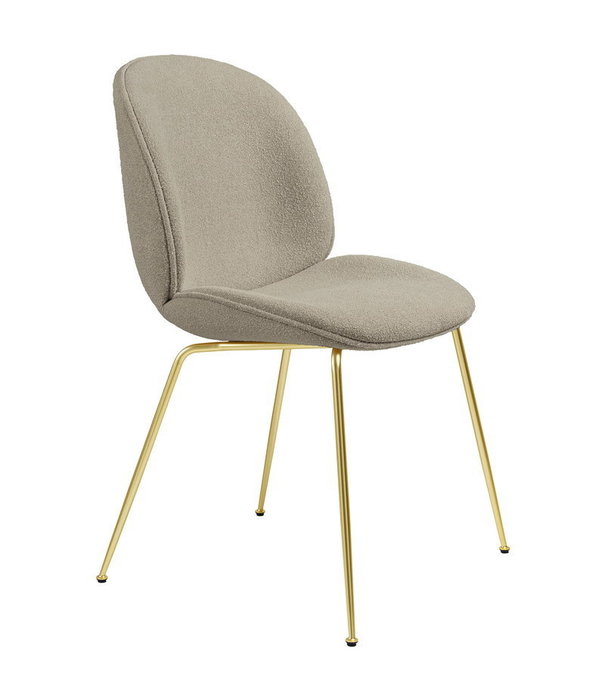 Gubi  Beetle dining chair upholstered boucle - conic base