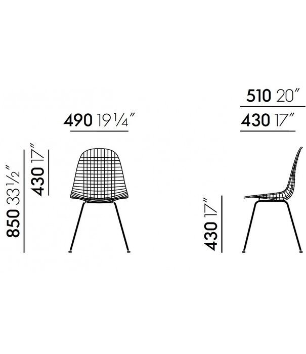 Vitra  Vitra - Wire chair DKX black