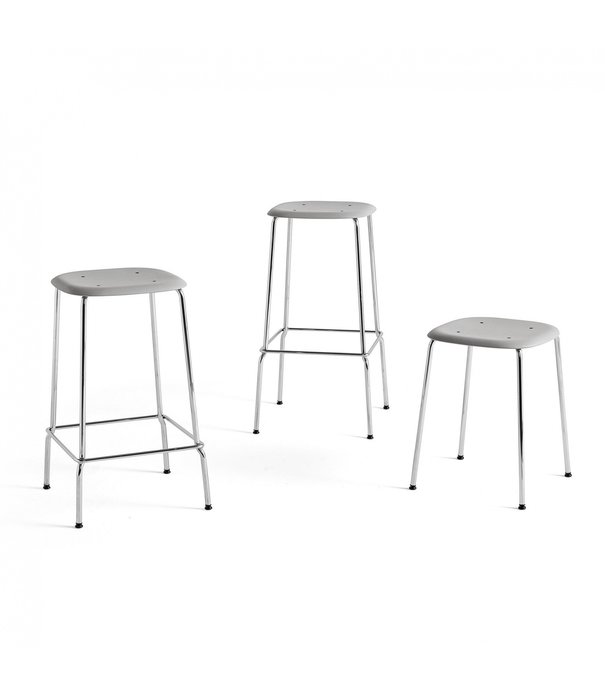 Hay  Hay Soft Edge 80 high bar stool, chromed base