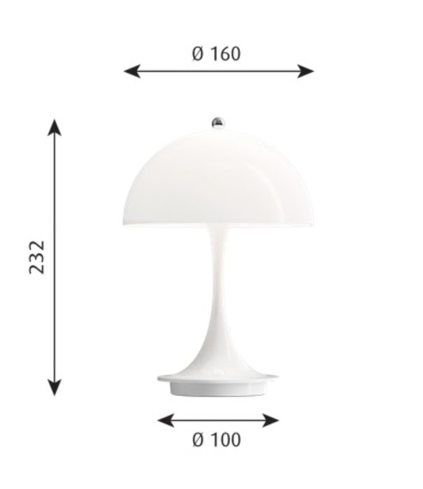 Louis Poulsen  Panthella 160 Portable white opal acryl
