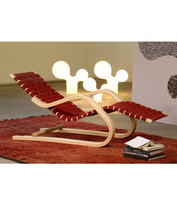 Artek  Artek - Lounge Stoel 43 berken naturel, linnen geweven