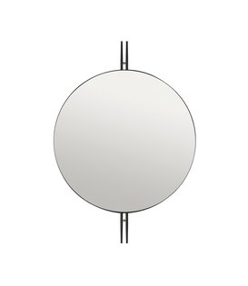 Gubi - IOI wall mirror round black - brass Ø80