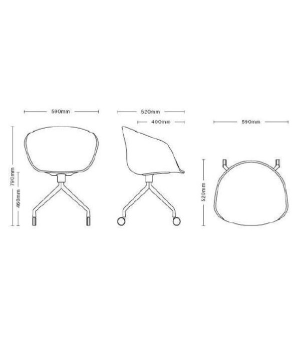 Hay  Hay - AAC 25 soft swivel chair with castors