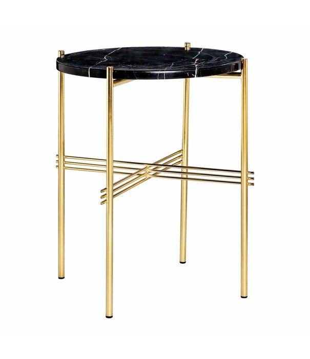 Gubi  Gubi - TS bijzettafel rond marmer, messing voet