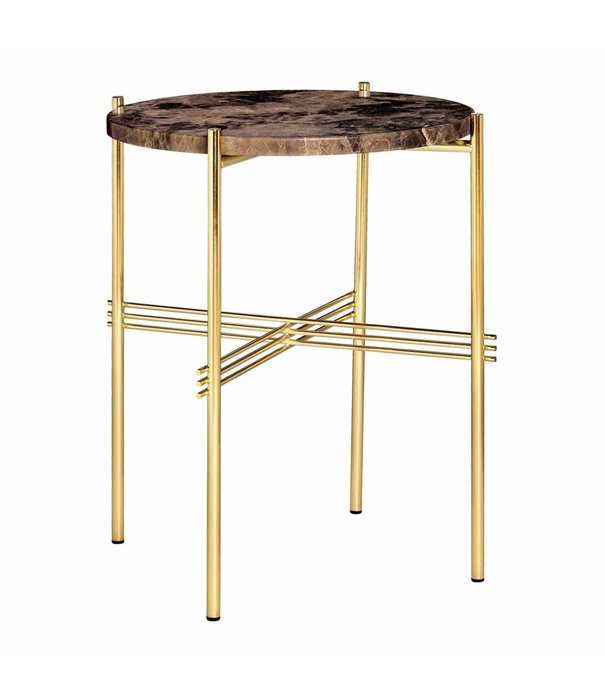 Gubi  Gubi - TS side table round marble, brass base