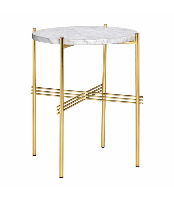 Gubi  Gubi - TS side table round marble, brass base