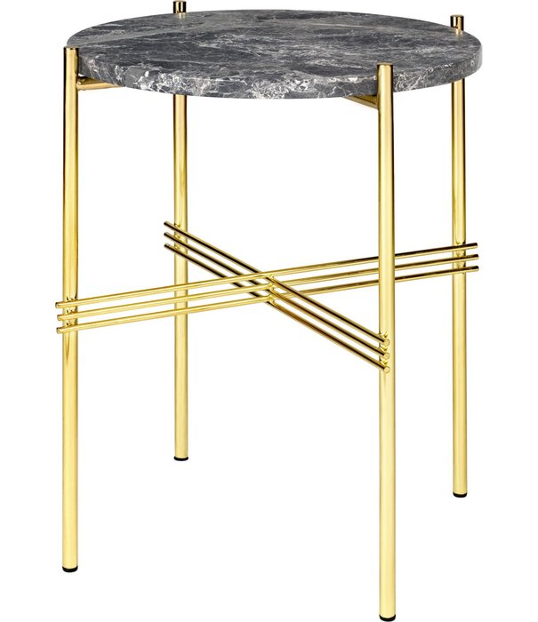 Gubi  Gubi - TS side table round marble, brass base