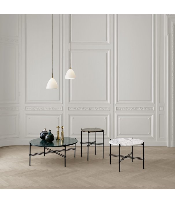 Gubi  Gubi - TS bijzettafel rond marmer, messing voet