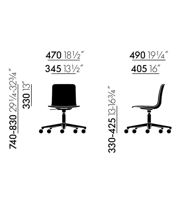 Vitra  Vitra Hal RE Studio Desk Chair, basic dark base with castors