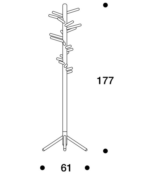 Artek  Artek Clothes Tree 160 natural birch / black
