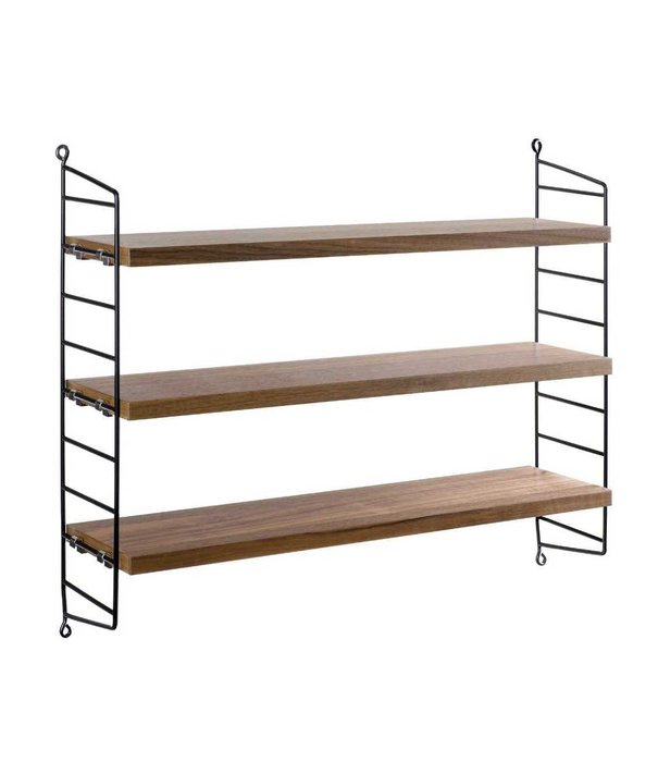 String  Furniture String Pocket Wandkast walnoot / zwart