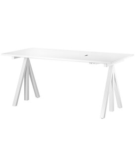 Works Desk height adjustable, white laminate / white