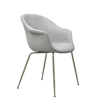 Gubi Bat Dining Chair fabric Remix, base antique brass