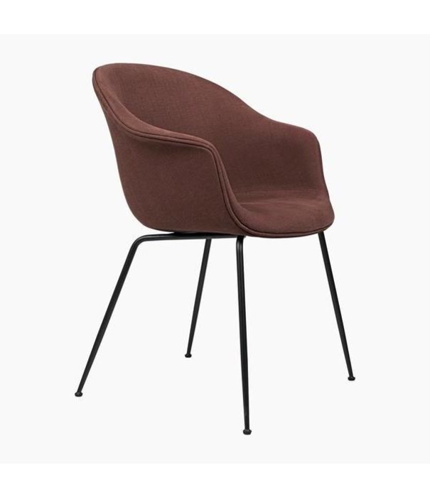 Gubi  Gubi - Bat dining chair upholstered - black conic base