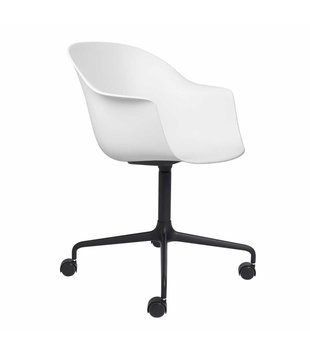 Bat Meeting Stoel plastic, 4 star basis met wielen