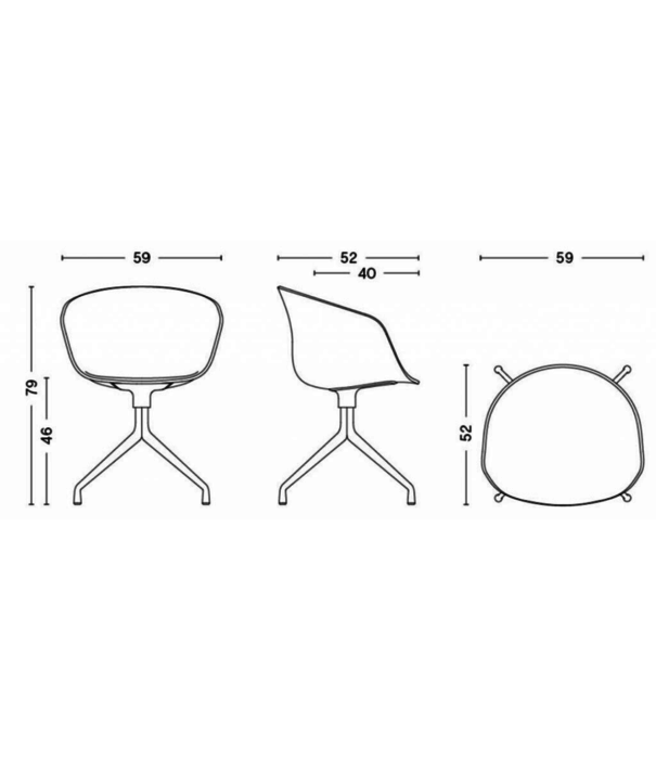 Hay  Dining Campaign, Hay AAC 21 Soft Chair aluminium swivel 4 star base