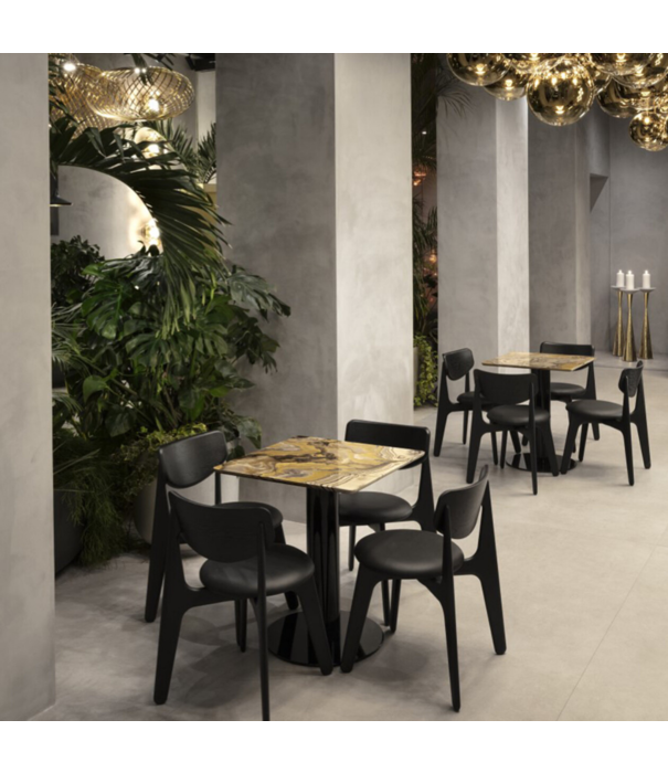 Tom Dixon  Tom Dixon - Slab chair black oak - black leather