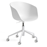 Hay AAC 52 Bureaustoel, wit aluminium swivel met wielen