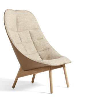 Uchiwa Quilted Lounge Stoel voorkant Bolgheri, nougat leer