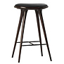 Mater Design - High Stool barkruk donker beuken - zwart leer 74 cm.