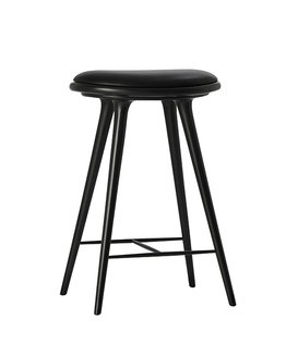 Mater Design - High Stool black beech, black leather H69