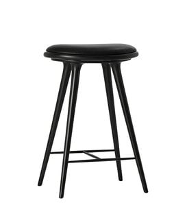 Mater Design - High Stool zwart beuken, zwart leer H69