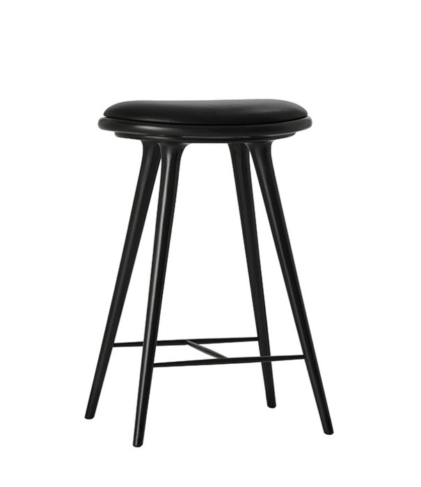 Mater Design  Mater Design - High Stool zwart beuken, zwart leer