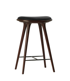 Mater Design - High Stool donker gebeitst beuken, zwart leer H69