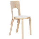 Artek - Chair 66 birch - IKI white HPL seat