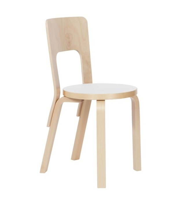 Artek  Artek - Chair 66 birch - IKI white HPL seat