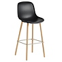 Hay - Neu 12 barstool soft black - oak base