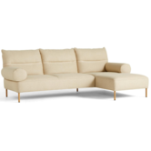Hay - Pandarine 3 seater sofa with chaise longue - cylindrical arm - oak base