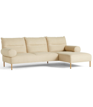 Hay - Pandarine 3-seater Sofa with chaise longue - cylindrical arm - oak base