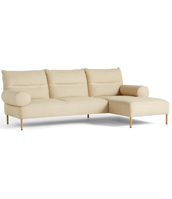 Hay  Hay - Pandarine 3 seater sofa with chaise longue - cylindrical arm - oak base