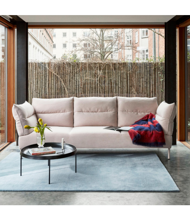 Hay  Hay - Pandarine 3 seater sofa with chaise longue - cylindrical arm - oak base