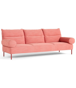 Hay - Pandarine 3-seater Sofa with cylindrical armrest - steel legs