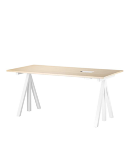Works Bureau hoogte verstelbaar, essen / wit