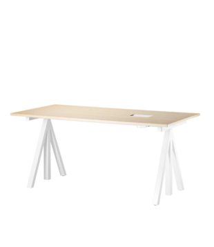 Works Desk height adjustable, ash / white