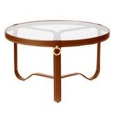 Gubi - Adnet coffee table tan leather Ø70