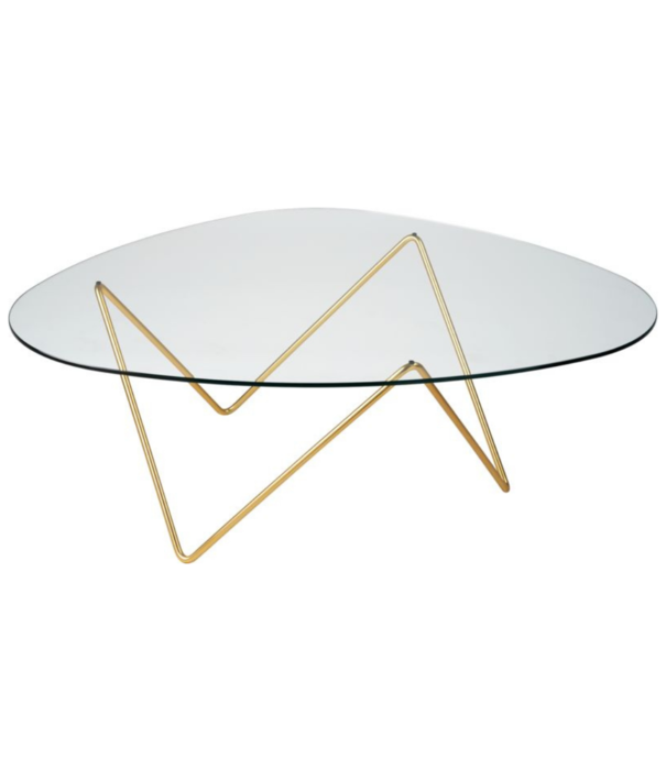 Gubi  Gubi - Pedrera coffee table brass - clear glass